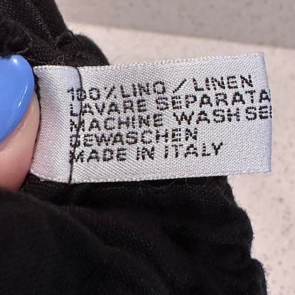 New with Tags Casa Mastro Black White Strapless Jumpsuit Sz Medium Linen Italy - Picture 8 of 8